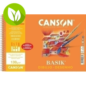 GUARRO-CANSON Basik Bloc de Dibujo, espiral, 130 g, A4+, 20 hojas, micro, recuadro, 2 taladros GUARRO-CANSON Basik Bloc de Dibujo, espiral, 130 g, A4+, 20 hojas, micro, recuadro, 2 taladros