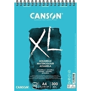 GUARRO-CANSON XL Aquarelle Bloc de dibujo, espiral, 300g, A4, 30 hojas, microperforado