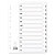 Guildhall 160gsm White Card Index Dividers - 9