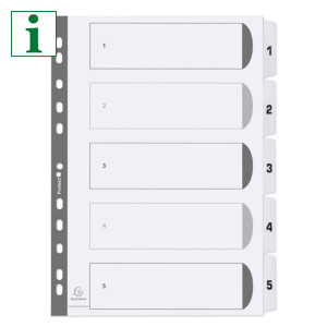 Guildhall 160gsm White Card Index Dividers