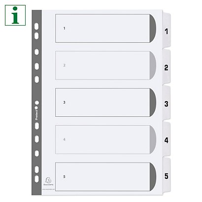 Guildhall 160gsm White Card Index Dividers - 1