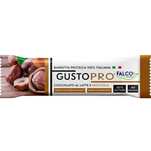 GUSTO PRO Barretta proteica cioccolato al latte e nocciola, Senza zuccheri aggiunti, 40 g