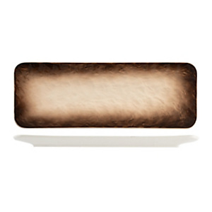 H&H Piatto rettangolare Eclipse in porcellana, 24,5 x 7,5 cm, Bianco/Marrone (confezione 6 pezzi) H&H Piatto rettangolare Eclipse in porcellana, 24,5 x 7,5 cm, Bianco/Marrone (confezione 6 pezzi)