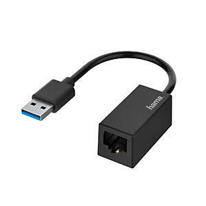 Hama Adaptador de red, conector USB - toma LAN / Ethernet, Gigabit Ethernet, negro