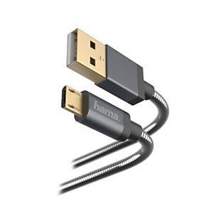 Hama Câble de charge/données "Metall", micro-USB, 1,5 m - Anthracite