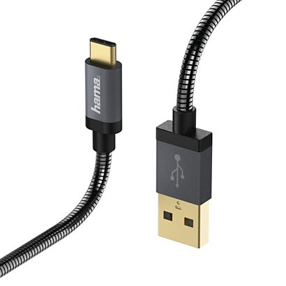 Hama Câble de charge/données "Metall", USB Type-C, 1,5 m - Anthracite - 1