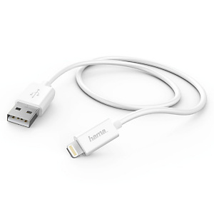 Hama Cable de carga/datos Lightning a USB-A, 1 m, blanco Hama Cable de carga/datos Lightning a USB-A, 1 m, blanco
