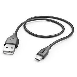 Hama Cable de carga/datos micro USB a USB-A, 1,4 m, negro