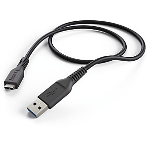Hama Cable de carga/datos, USB-C a USB 3.1-A, 1 m, negro