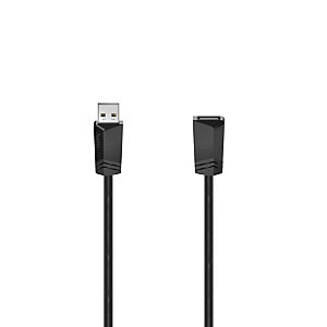 Hama Cable de extensión USB, USB 2.0, 480 Mbit/s, 1.5 m, negro