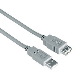 Hama Cable de extensión USB 2.0, 1,8 m, apantallado, gris Hama Cable de extensión USB 2.0, 1,8 m, apantallado, gris