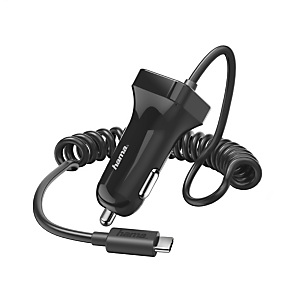 Hama Cargador de dispositivos para vehículo, USB-C, 2,4 A, negro Hama Cargador de dispositivos para vehículo, USB-C, 2,4 A, negro