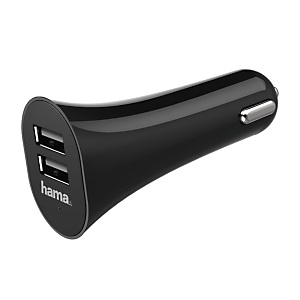 Hama Cargador USB para coche, 2x USB, 3.1 A, negro Hama Cargador USB para coche, 2x USB, 3.1 A, negro