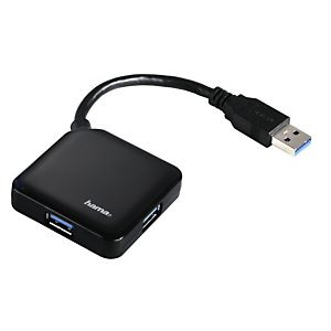 Hama Hub USB 3.0, 1: 4, alimentado por bus, negro Hama Hub USB 3.0, 1: 4, alimentado por bus, negro