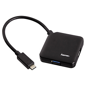 Hama Hub USB 3.1 tipo C, 1: 4, alimentado por bus, negro Hama Hub USB 3.1 tipo C, 1: 4, alimentado por bus, negro