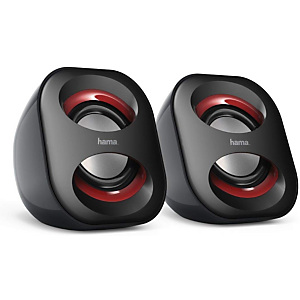 Hama Sonic Mobil 183 Altavoces para pc, negro y rojo