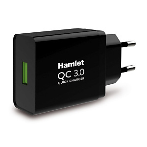 HAMLET Alimentatore da parete USB Quick Charger 3.0, 18 W HAMLET Alimentatore da parete USB Quick Charger 3.0, 18 W