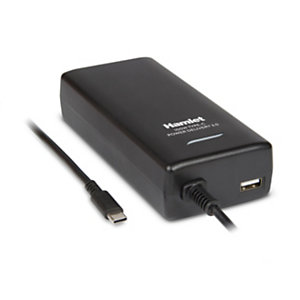 HAMLET Alimentatore Notebook USB-C Power Delivery 3.0 100W + USB-A 12W