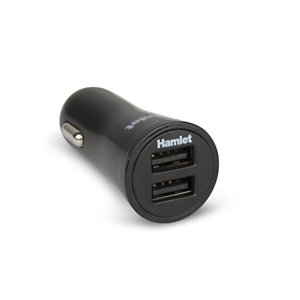 HAMLET Alimentatore USB da auto Fast Dual Charger, 17 W, 3.4 A