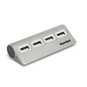 HAMLET Hub USB 2.0 a 4 porte in alluminio