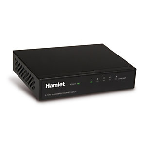 HAMLET Switch 5 porte 10/100 Mbps, Nero
