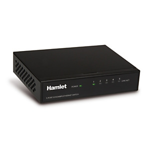 HAMLET Switch 5 porte 10/100 Mbps, Nero HAMLET Switch 5 porte 10/100 Mbps, Nero