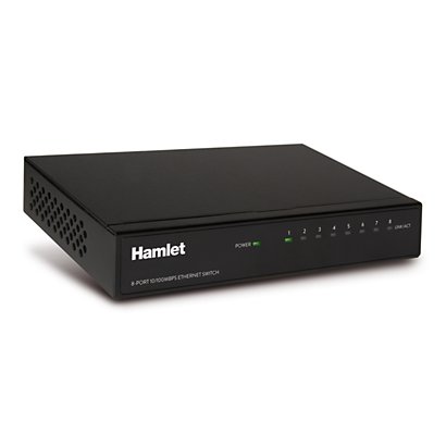 HAMLET Switch 8 porte 10/100 Mbps, Nero - 1