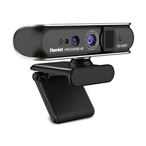 HAMLET Webcam autofocus USB IR HWCAM1080-HE, Risoluzione 1080p Full HD, Nero