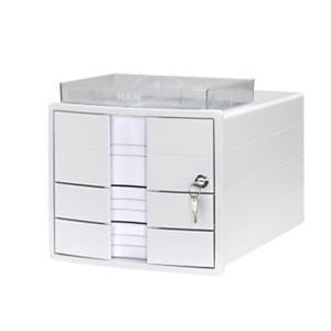 Han Cassettiera da scrivania con serratura Impuls, 3 cassetti chiusi, con inserto, Bianco Han Cassettiera da scrivania con serratura Impuls, 3 cassetti chiusi, con inserto, Bianco