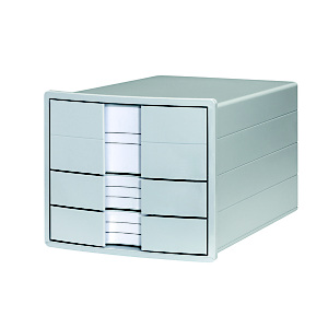 Han Cassettiera da scrivania Impuls, 3 cassetti chiusi, con inserto, Grigio chiaro Han Cassettiera da scrivania Impuls, 3 cassetti chiusi, con inserto, Grigio chiaro