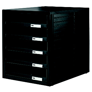 Han Cassettiera ''System Box'' cassetti aperti - Colore Nero Han Cassettiera ''System Box'' cassetti aperti - Colore Nero