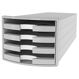 Han Impuls Cassettiera da scrivania, 4 cassetti aperti, Grigio chiaro Han Impuls Cassettiera da scrivania, 4 cassetti aperti, Grigio chiaro