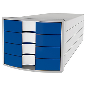 Han Impuls Cassettiera da scrivania, 4 cassetti chiusi, Blu Han Impuls Cassettiera da scrivania, 4 cassetti chiusi, Blu