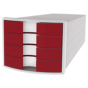 Han Impuls Cassettiera da scrivania, 4 cassetti chiusi, Rosso Han Impuls Cassettiera da scrivania, 4 cassetti chiusi, Rosso