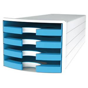 Han Impuls Trend Cassettiera da scrivania, 4 cassetti aperti, Blu chiaro Han Impuls Trend Cassettiera da scrivania, 4 cassetti aperti, Blu chiaro