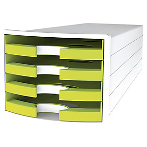 Han Impuls Trend Cassettiera da scrivania, 4 cassetti aperti, Limone Han Impuls Trend Cassettiera da scrivania, 4 cassetti aperti, Limone