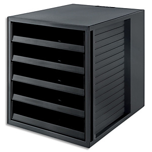 HAN Module de classement 5 tiroirs ouverts. Jusqu'au format A4+. Dim (lxhxp): 27,5x32x33 cm. Coloris noir HAN Module de classement 5 tiroirs ouverts. Jusqu'au format A4+. Dim (lxhxp): 27,5x32x33 cm. Coloris noir