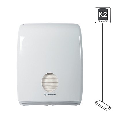 Handdoekdispenser C-vouw Aquarius ABS wit - 1