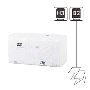 Handdoekjes in elkaar gevouwen Tork Advanced, set van 15x250 dus 3750 Handdoekjes in elkaar gevouwen Tork Advanced, set van 15x250 dus 3750