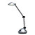 HANSA Lampe à LED Space Argent satiné métal et ABS - Bras 17 et 26 cm, Tête D9,5 cm Socle D13 cm - 1