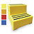 Heavy duty portable steps 4 steps and rail yellow - 3