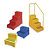 Heavy duty portable steps 4 steps and rail yellow - 2