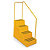 Heavy duty portable steps 4 steps and rail yellow - 1