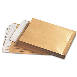 HERLITZ 100 pochettes d'expédition avec souflettes lateraux, brun, sans fenêtre, C4 HERLITZ 100 pochettes d'expédition avec souflettes lateraux, brun, sans fenêtre, C4