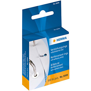 Herma Anillo de refuerzo autoadhesivo, caja dispensadora, 12 mm de diámetro, 500 anillos, blanco Herma Anillo de refuerzo autoadhesivo, caja dispensadora, 12 mm de diámetro, 500 anillos, blanco