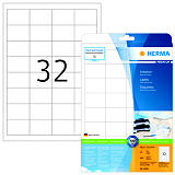 Herma Premium Etiqueta de papel autoadhesiva permanente, 48,3 x 33,8 mm, 25 hojas, 32 etiquetas por hoja A4, blanco Herma Premium Etiqueta de papel autoadhesiva permanente, 48,3 x 33,8 mm, 25 hojas, 32 etiquetas por hoja A4, blanco