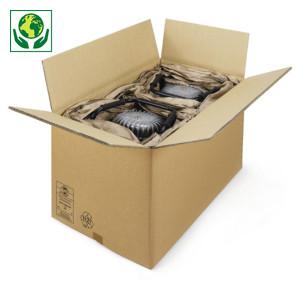 Hnědé klopové krabice RAJABOX ze sedmivrstvé vlnité lepenky, paletovatelné | RAJA