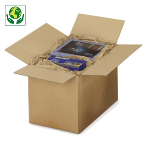 Hnědé klopové krabice z třívrstvé vlnité lepenky RAJABOX, paletovatelné Hnědé klopové krabice z třívrstvé vlnité lepenky RAJABOX, paletovatelné
