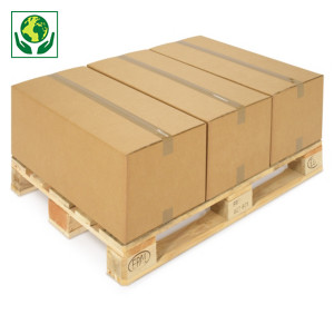 Hnedé klopové krabice z päťvrstvovej vlnitej lepenky RAJABOX, paletovateľné Hnedé klopové krabice z päťvrstvovej vlnitej lepenky RAJABOX, paletovateľné
