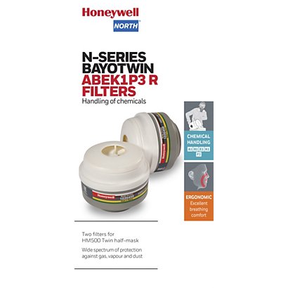 Honeywell Coppia di filtri di ricambio ABEL-P3, Per semi maschera HM 500